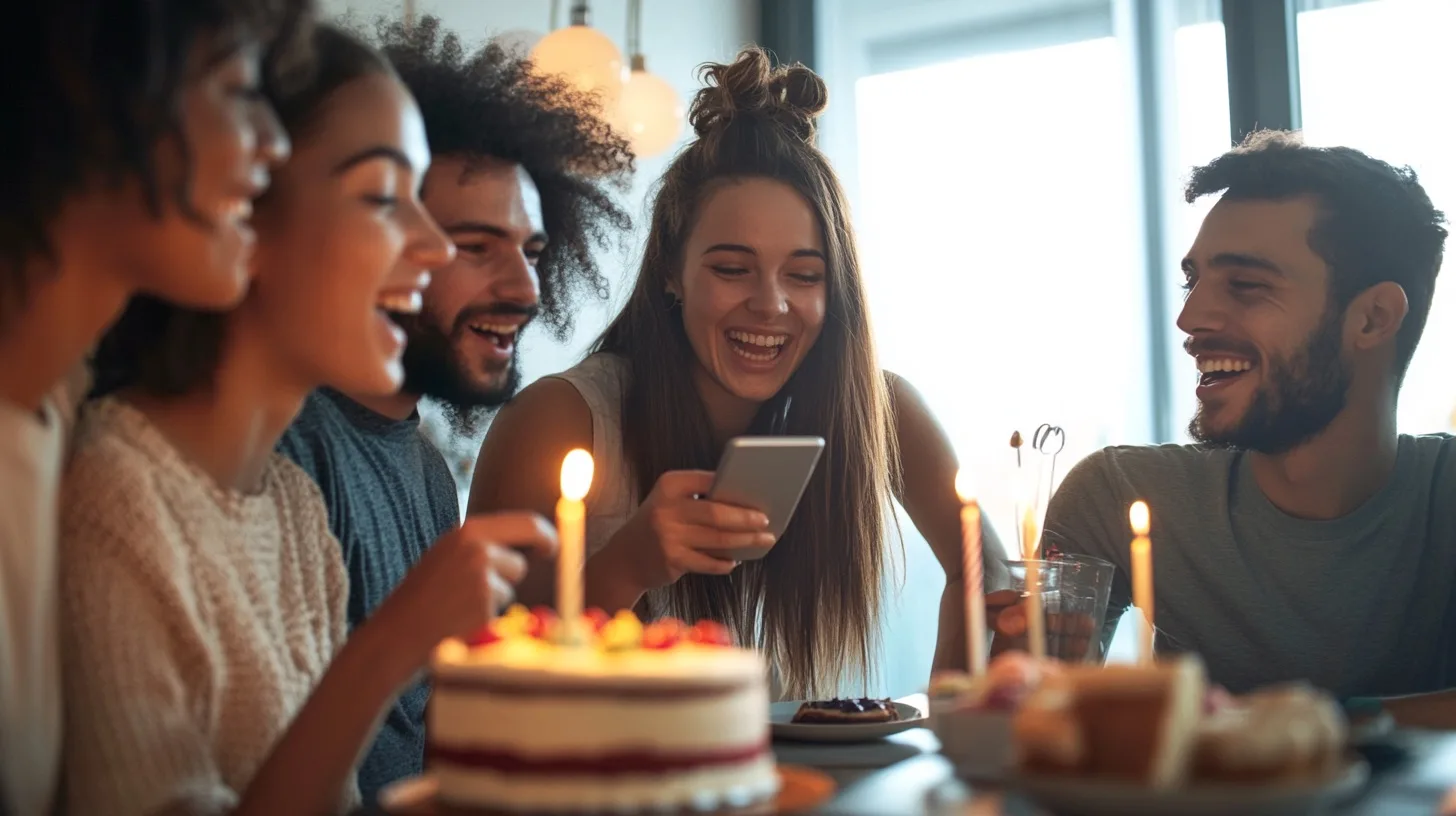 Gruppo di amici che festeggia